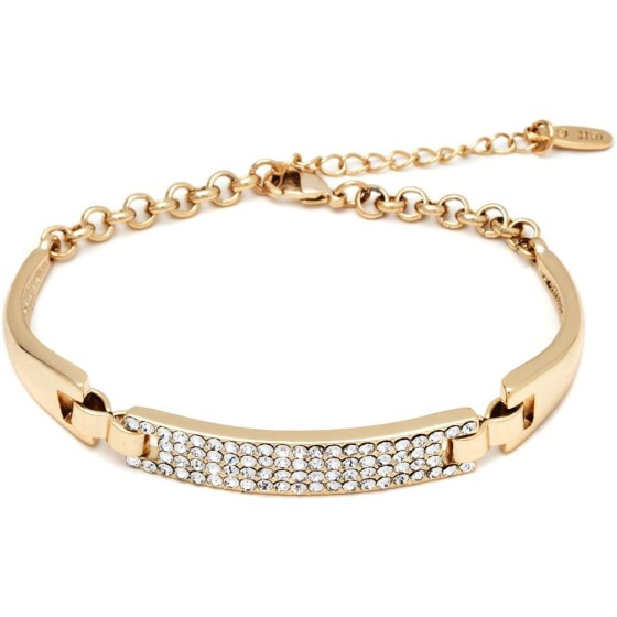 Barzel 18K Gold Plated Crystal ID Bracelet