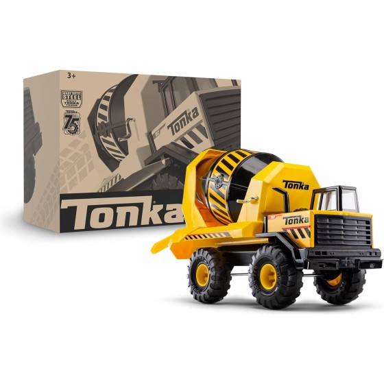 Tonka Steel Classics Mighty Cement Mixer - Made with Steel & Sturdy Plastic, Yellow Toy Construction Truck